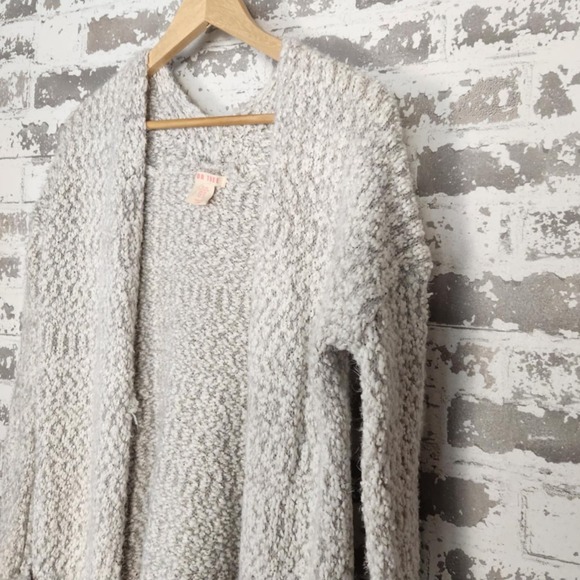 For Thee Knit Open Front Cardigan Sweater Pockets XS Cozy Comfy Over Sized Long - Picture 6 of 16